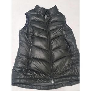 H&M Women’s Black Puffer Vest Size 4  Lightweight Quilted Zip Front with Pockets